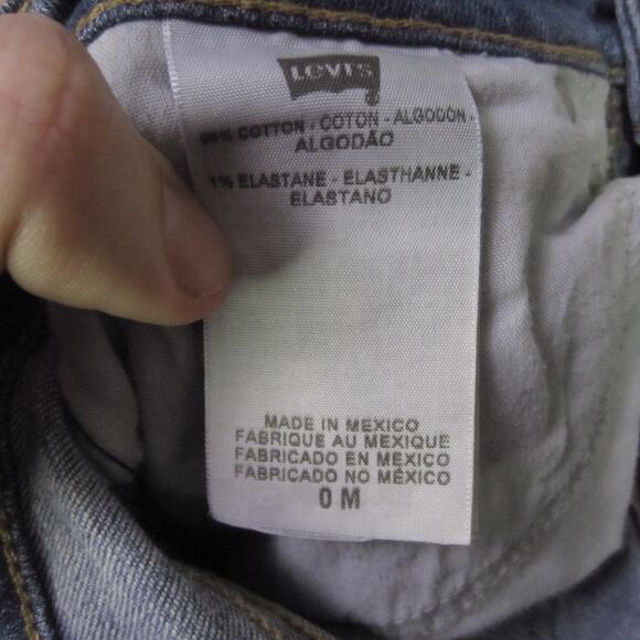 Levis 524 Too Superlow Jeans Womens 0 Medium Blue Distressed Low Rise Stretch - Picture 8 of 9